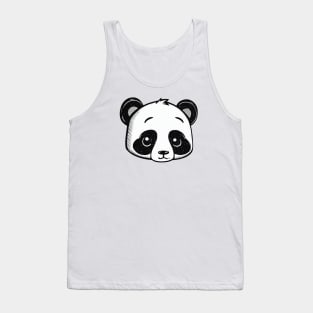 Cutie handpoke style panda Tank Top